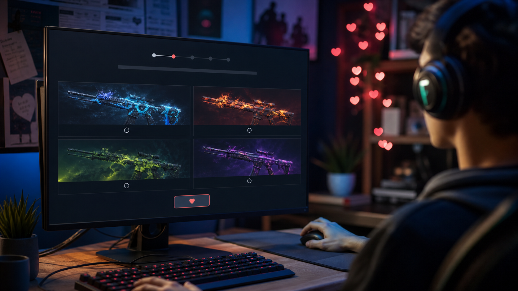 Un joueur regardant le stream d'un match de tir tactique sur un écran de jeu