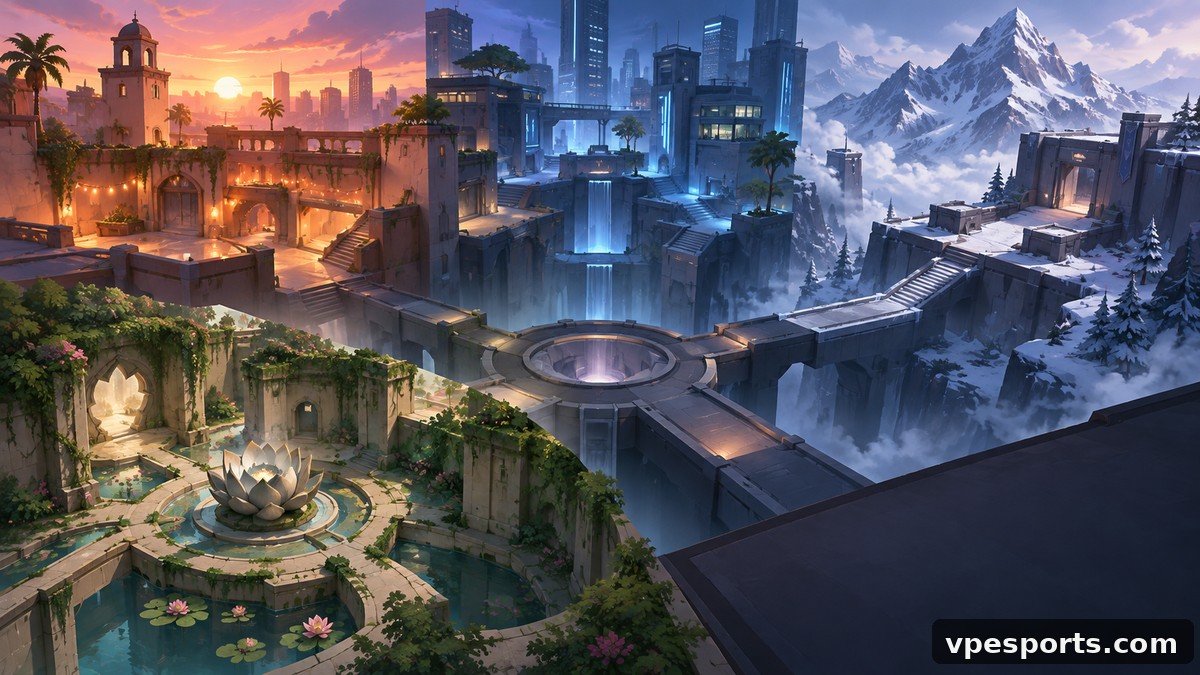 Konzept einer Vier-Map-Landschaft für das China-Lower-Finale
