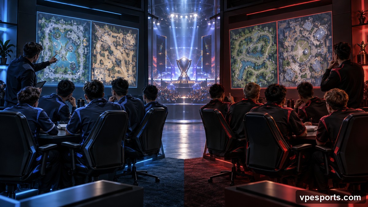 Teams studieren unterschiedliche Map-Pools vor einem hochbrisanten Best-of-Three