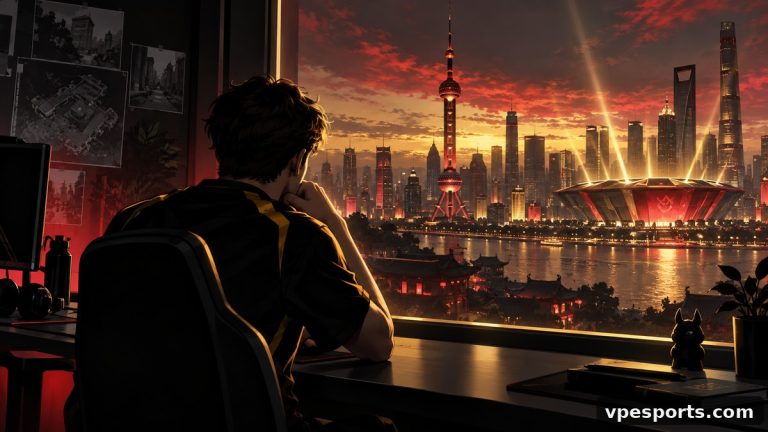 Conceptual illustration of a player preparing for Champions Shanghai