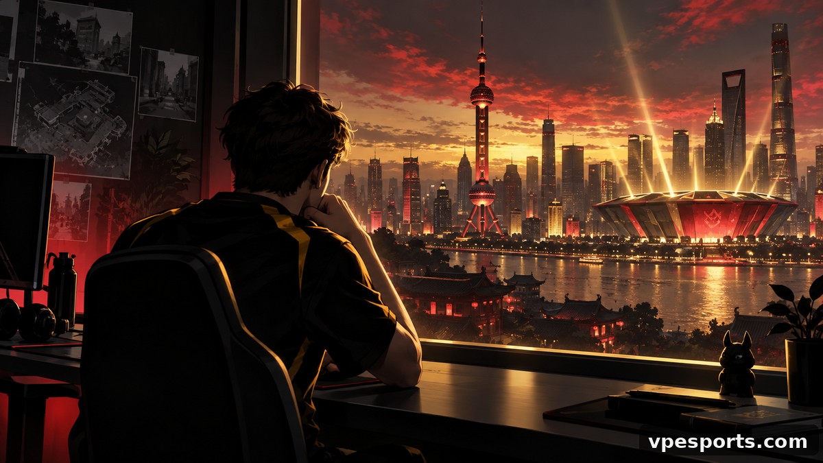 Konzeptionelle Illustration eines Spielers, der sich auf Champions Shanghai vorbereitet