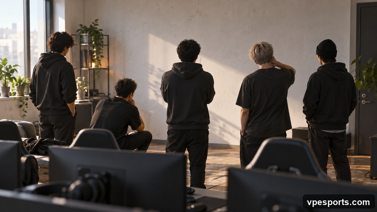 Conceptual illustration of an esports roster considering its next steps