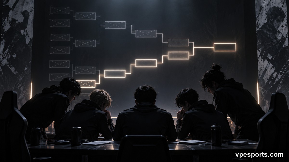 Illustration conceptuelle d'une équipe esportive survivante affrontant son prochain match du lower bracket