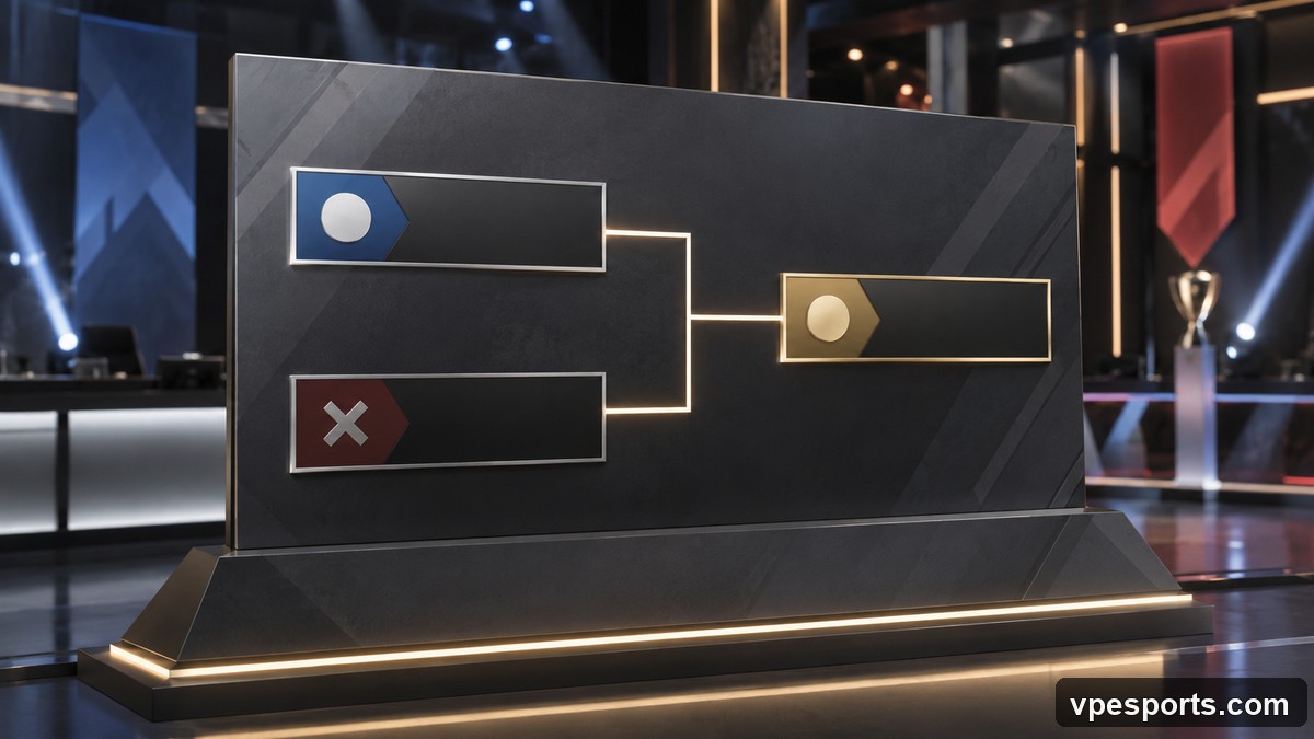 Ein Turnier-Bracket wird während der Monsters Reloaded Playoffs enger