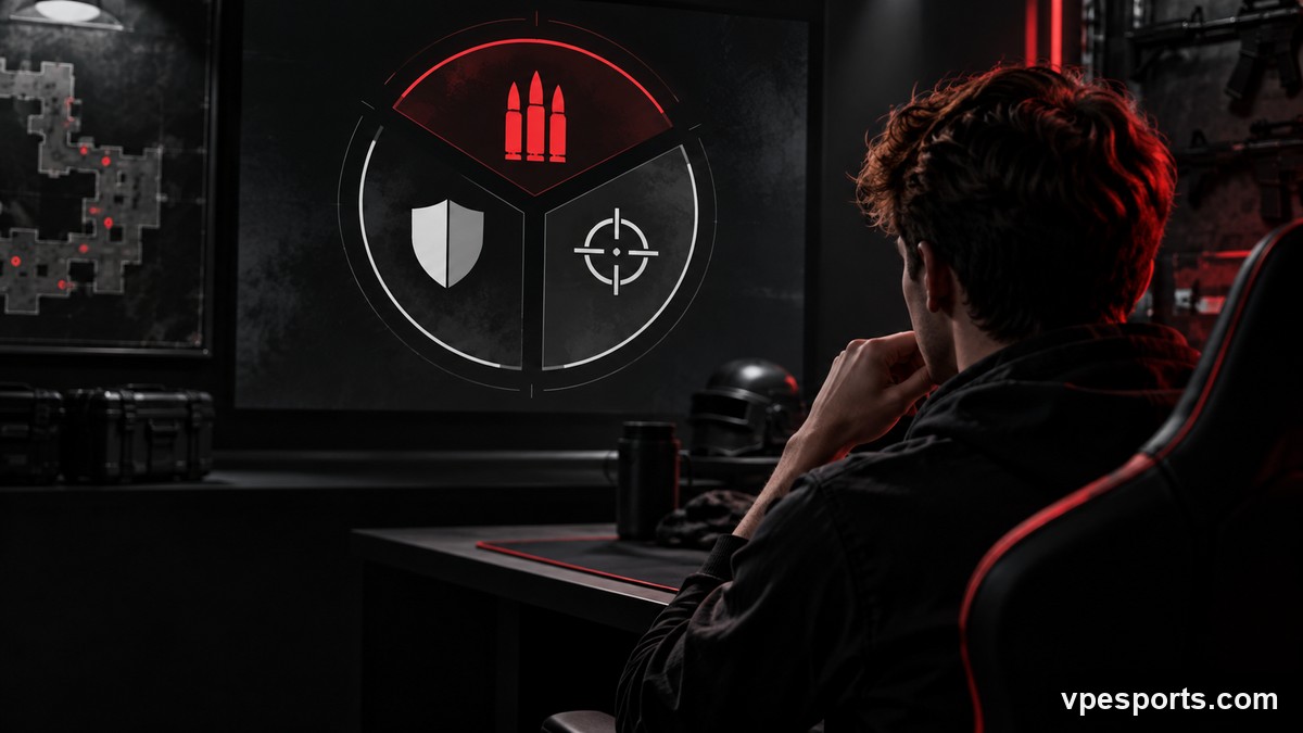 Un competidor de VALORANT analiza decisiones estratégicas en una configuración de entrenamiento